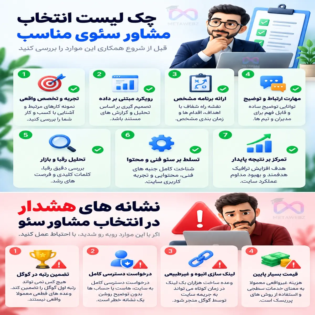 چک لیست انتخاب مشاور سئو و نشانه های هشدار